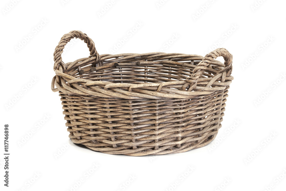 Wicker basket isolated Wicker basket isolated