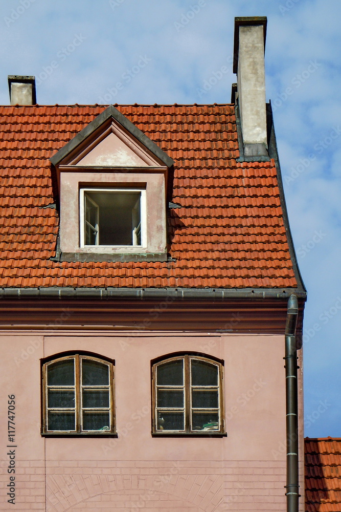 Red roof and dormer (Riga, Latvia) 