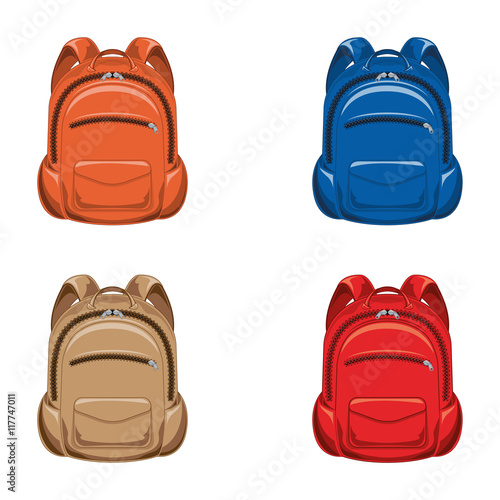 Set. vector illustration backpack