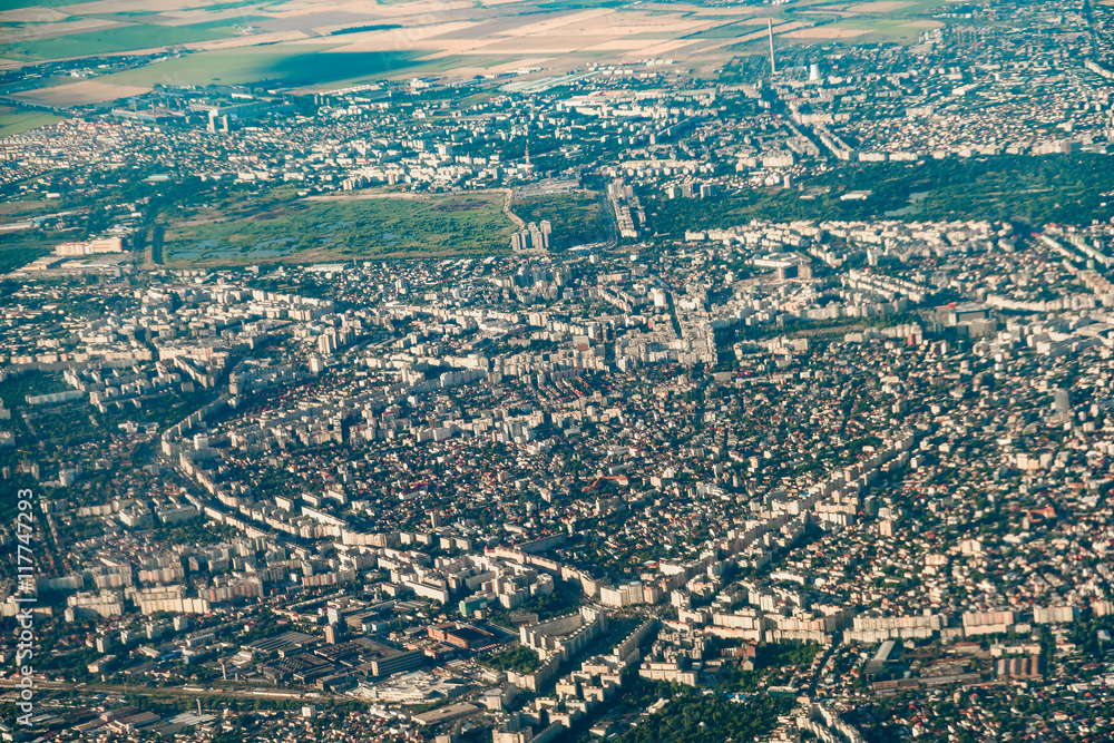 Aerial View Of Bucharest City In Romania