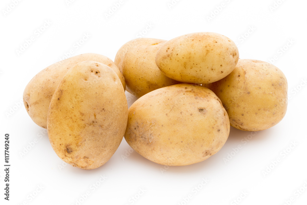 New potato isolated on white background. New potato isolated on white background.