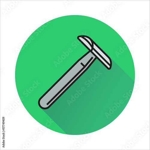 razor icon on circle background