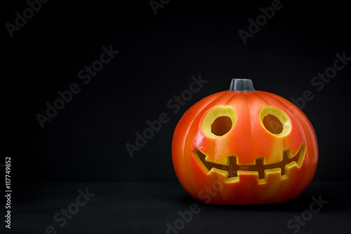 Halloween pumpkin on black background

