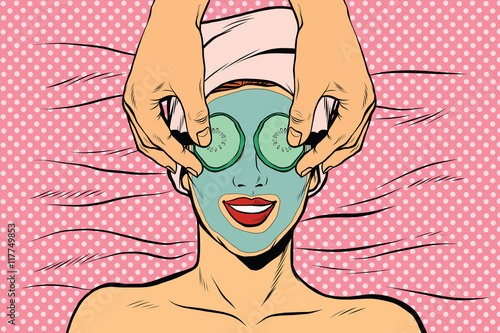 Woman with fruit beauty mask