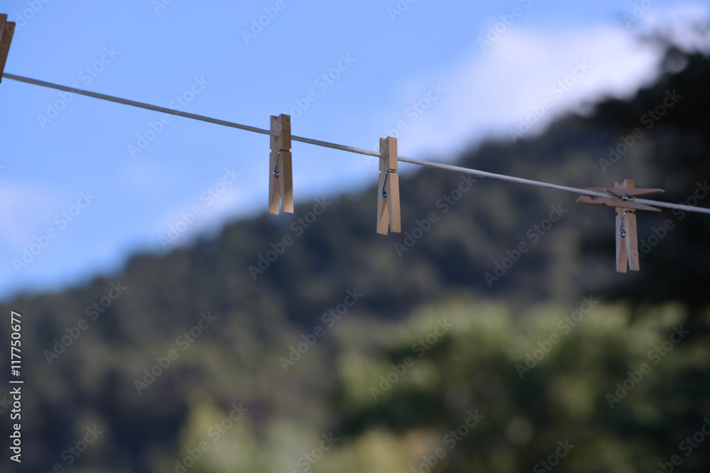 Clothespins on a Clothesline Clothespins on a Clothesline
