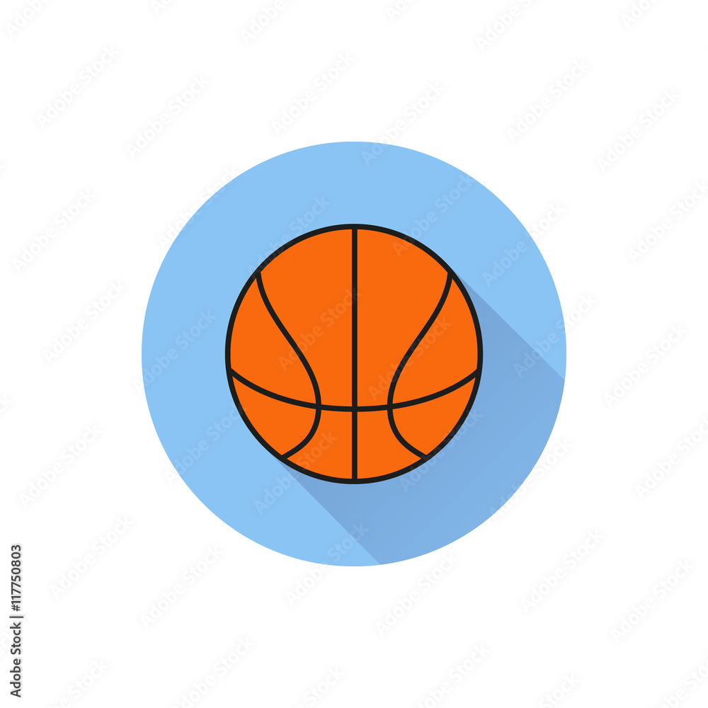 basketball ball outline in white background.