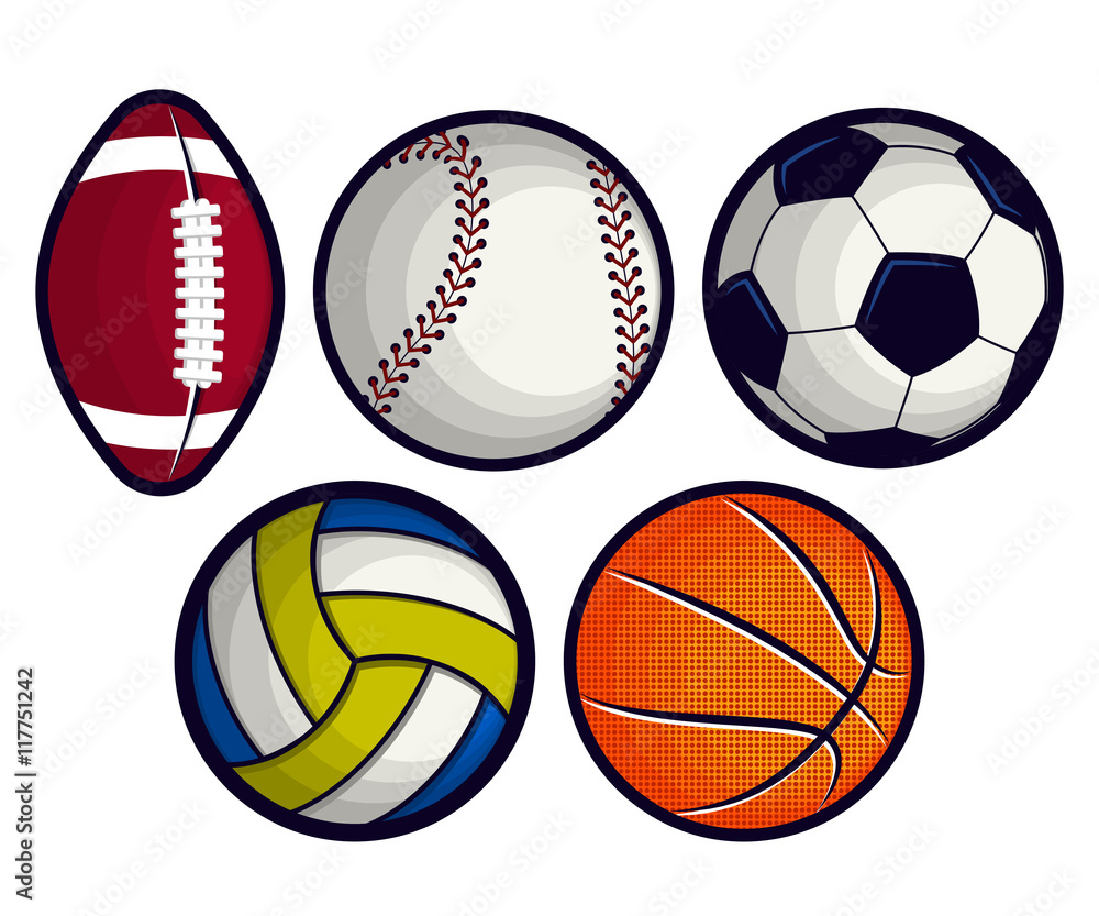 Set of balls isolated on white background Set of balls isolated on white background