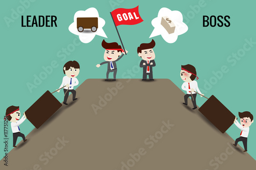 The difference between leader and boss, template