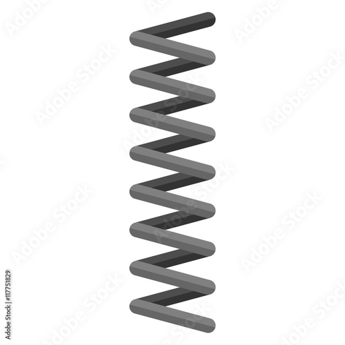 Metallic black spring isolated