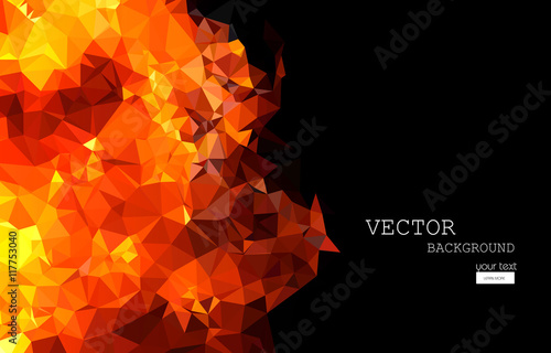 Bright orange fire abstract horizontal background easy editable