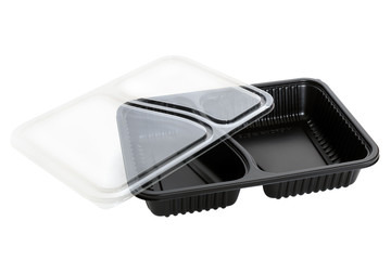 Plastic food container / Plastic food container on white background.