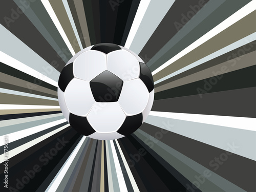 Soccer Ball on Rays Background