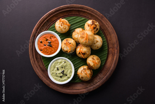 south indian popular food Appe or Appam or Rava Appe photo