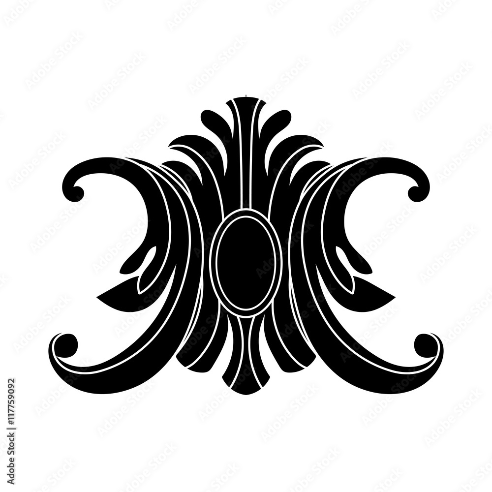 Naklejka premium Vintage baroque element. Vector.