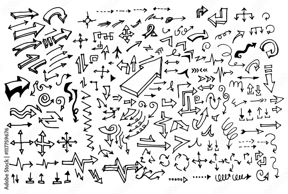 Vector hand drawn arrows set eps10 Vector hand drawn arrows set eps10