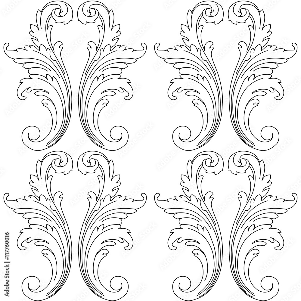 Graphic floral pattern for design of wallpaper, tile. Vector. Graphic floral pattern for design of wallpaper, tile. Vector.