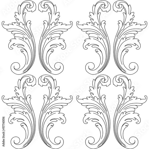 Graphic floral pattern for design of wallpaper, tile. Vector.