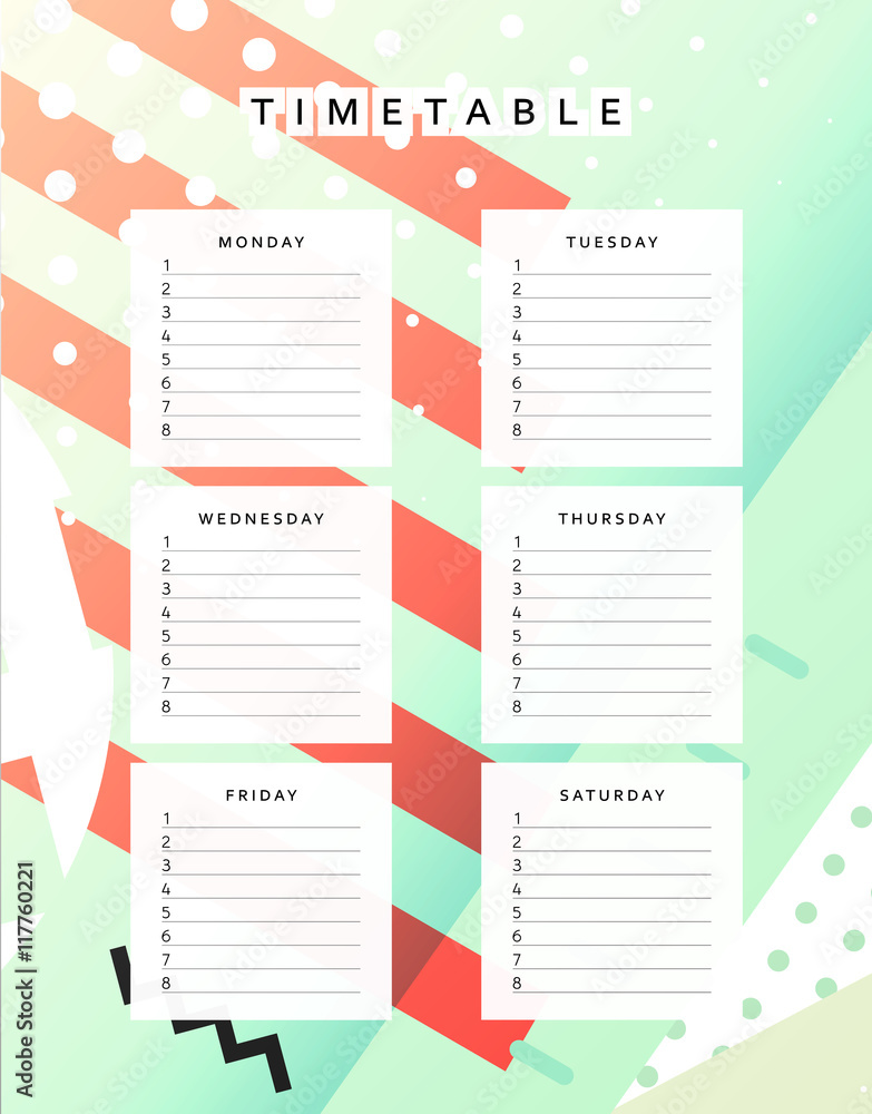 Planner calendar Schedule the week abstract design background Planner calendar Schedule the week abstract design background