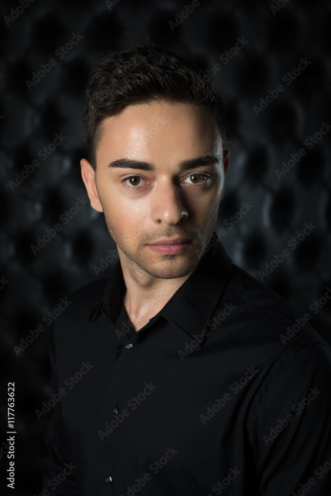Man portrait on black background Man portrait on black background