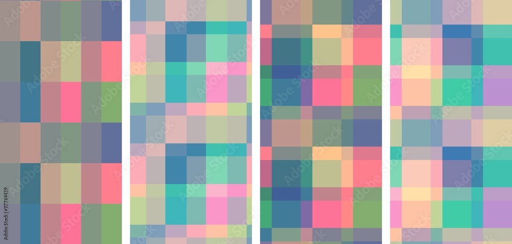 Fototapeta premium Set of seamless checkered pattern. Vector illustration.