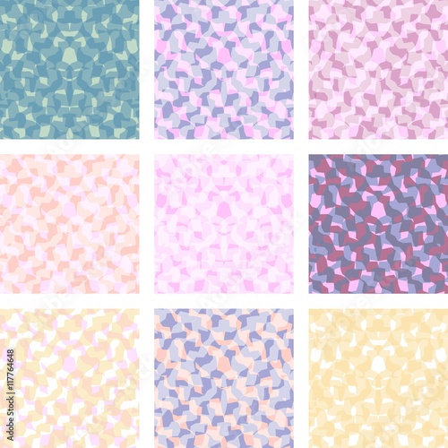 Vector set of seamless abstract patterns. Can be used for business cards, textiles, wallpaper, packaging, wrapping paper.