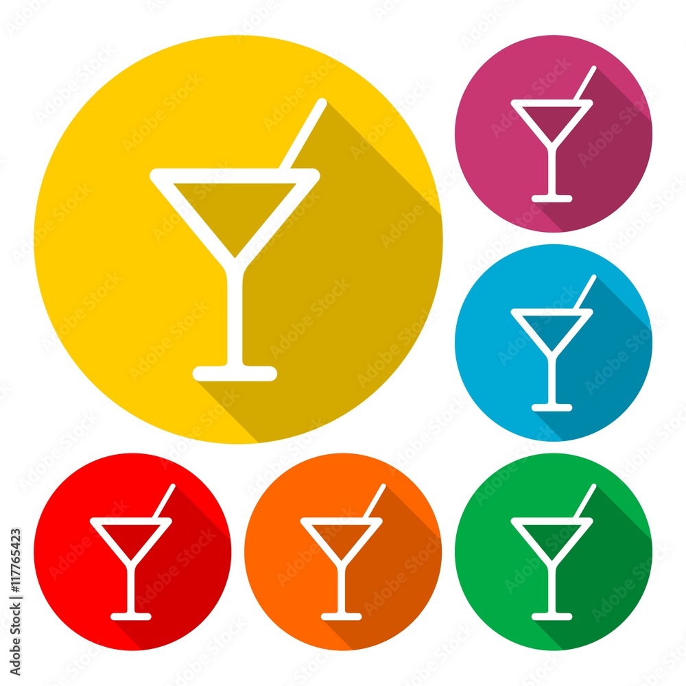 Martini Glass Icon, Set of drinks icons Martini Glass Icon, Set of drinks icons