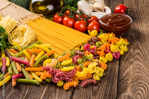 Vegetables on wood. Bio Healthy food, herbs and spices. Organic