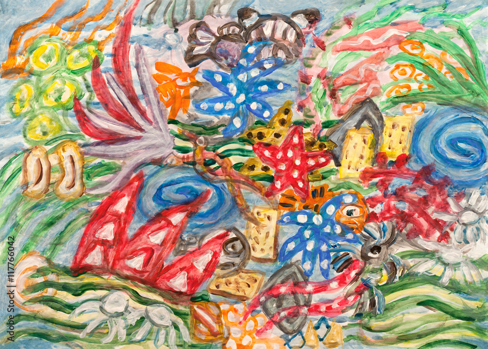 Underwater world abstract painting Underwater world abstract painting