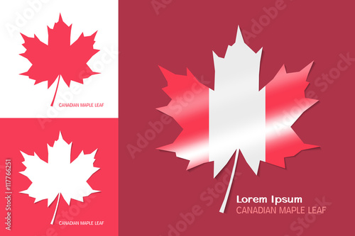 Canadian maple leaf symbol. Vector illustration © argentum