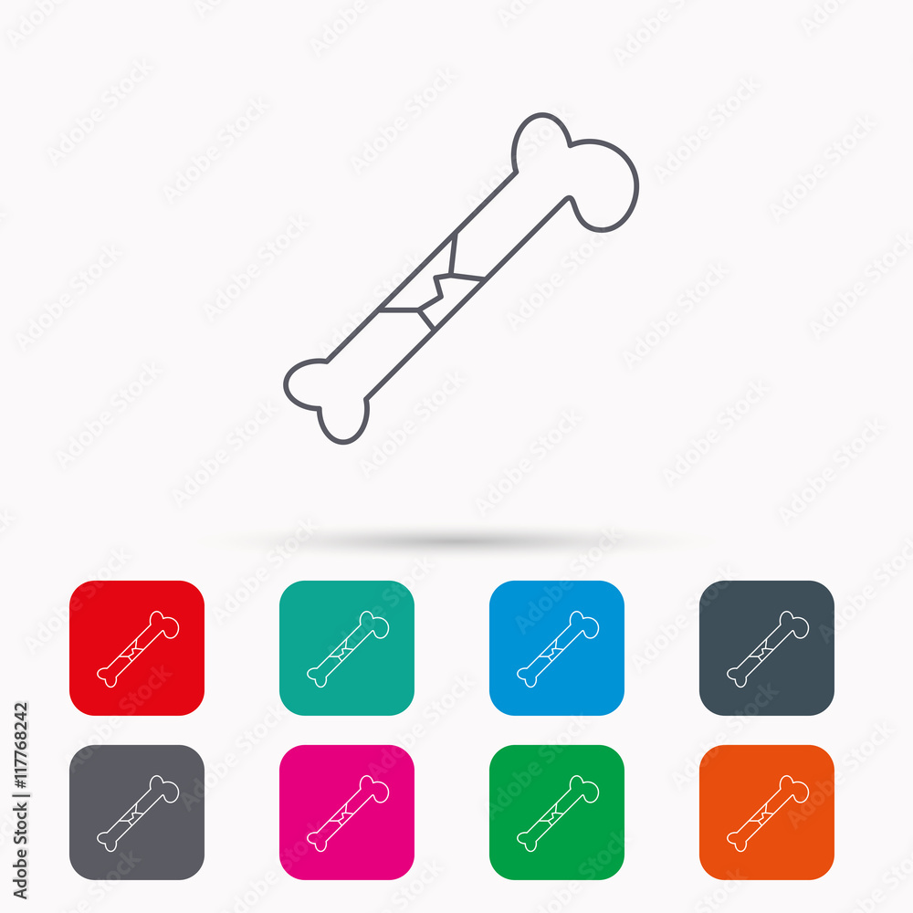 Bone fracture icon. Traumatology sign. Bone fracture icon. Traumatology sign.