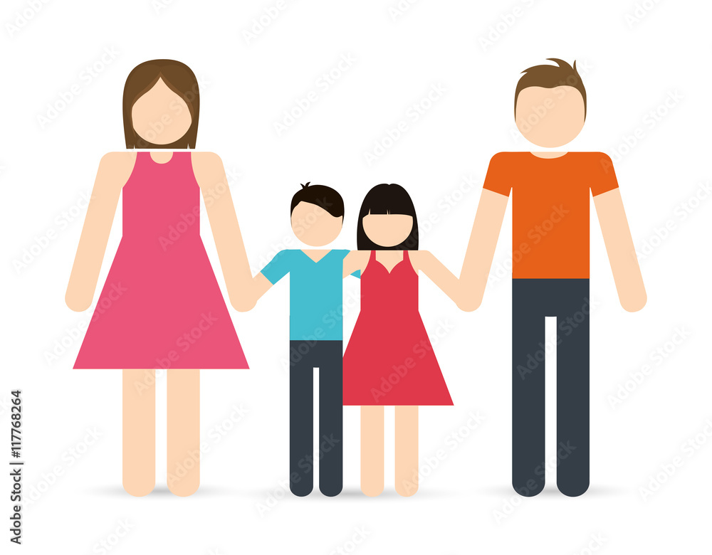 custom made wallpaper toronto digitalAvatar Family design represented by parents and kids icon. Colorfull and Isolated illustration.
