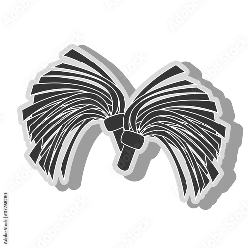 cheerlader pom symbol icon vector illustration