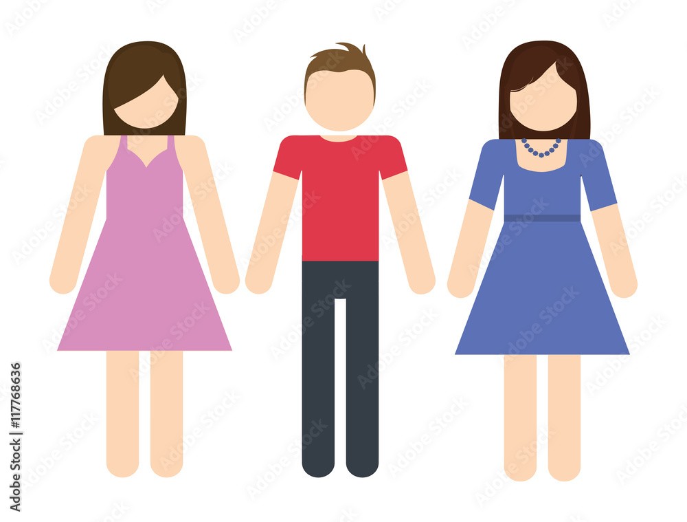 Avatar of young people design represented by girls and boy icon. Colorfull and Isolated illustration. Avatar of young people design represented by girls and boy icon. Colorfull and Isolated illustration.