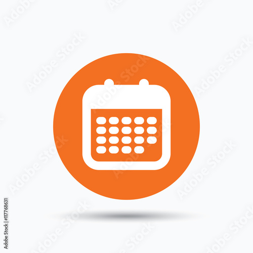 Calendar icon. Events reminder sign.