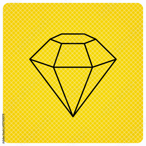 Diamond icon. Brilliant gemstone sign.