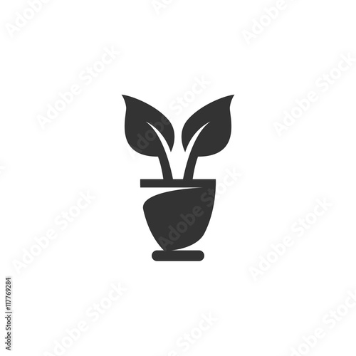 Flowerpot icon isolated on a white background