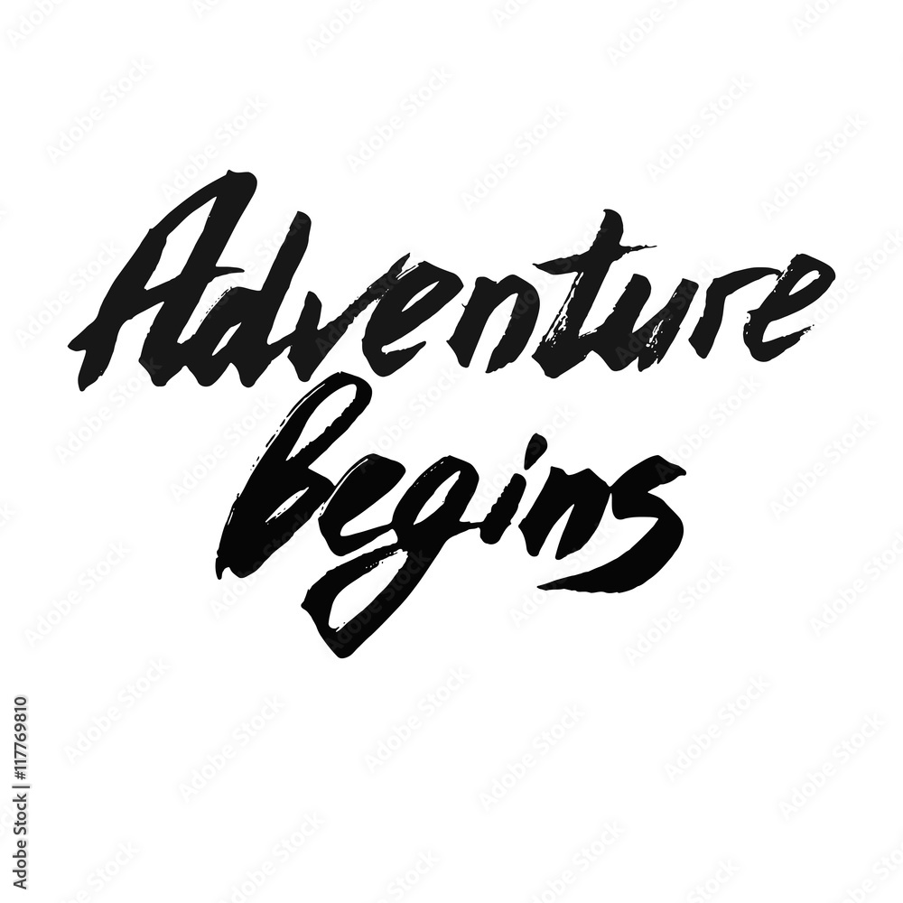 Adventure Begins decorative card. Adventure Begins decorative card.