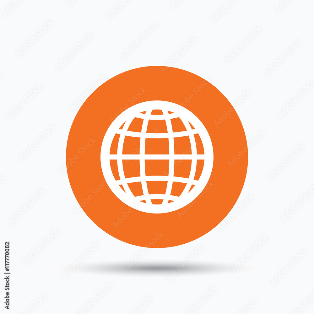 Globe icon. World or internet sign. Globe icon. World or internet sign.