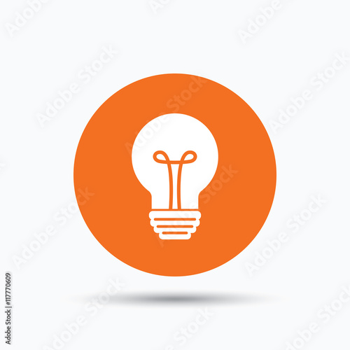 Light bulb icon. Lamp illumination sign.