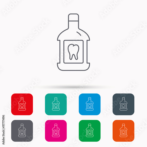 Mouthwash icon. Oral antibacterial liquid sign.