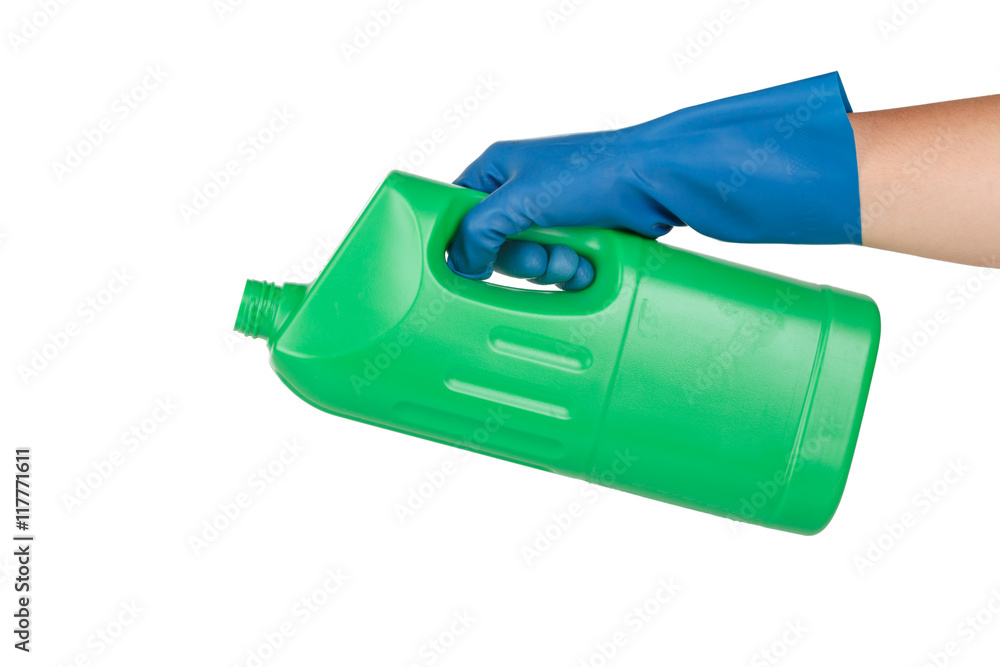 Hand with Glove Using Detergent for Cleaning Hand with Glove Using Detergent for Cleaning