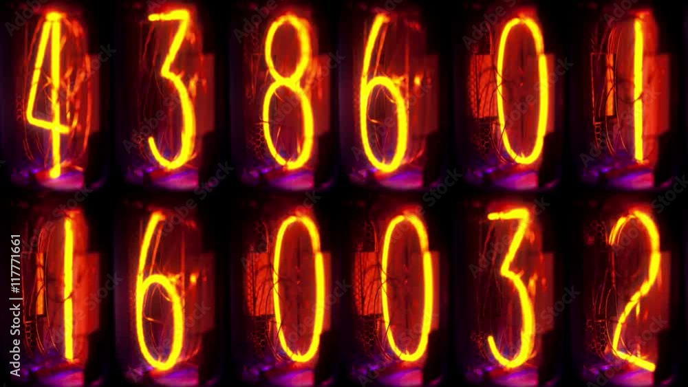 Bright numbers of old nixie tube clock Bright numbers of old nixie tube clock