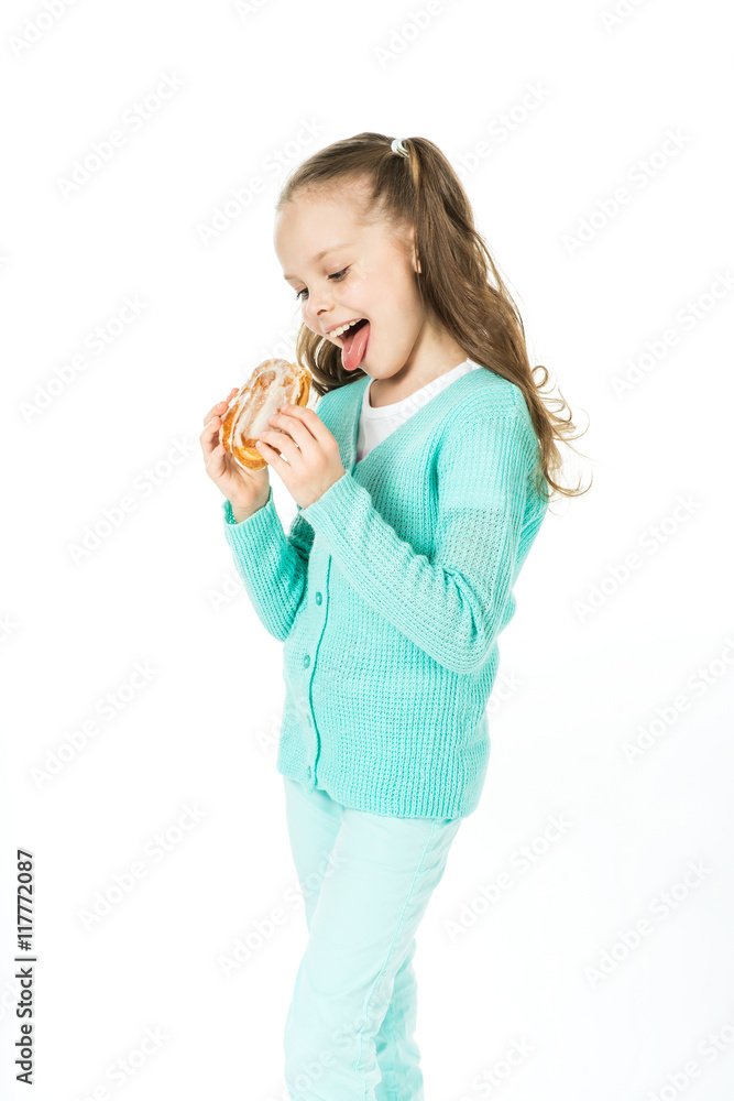 girl eating sweet rolls, facial expression, emotion girl eating sweet rolls, facial expression, emotion