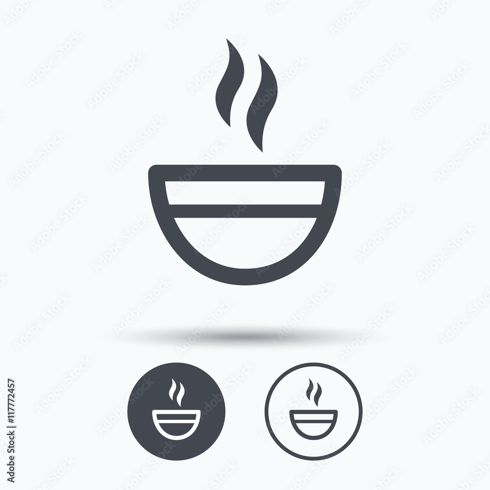 Tea cup icon. Hot coffee drink sign. Tea cup icon. Hot coffee drink sign.