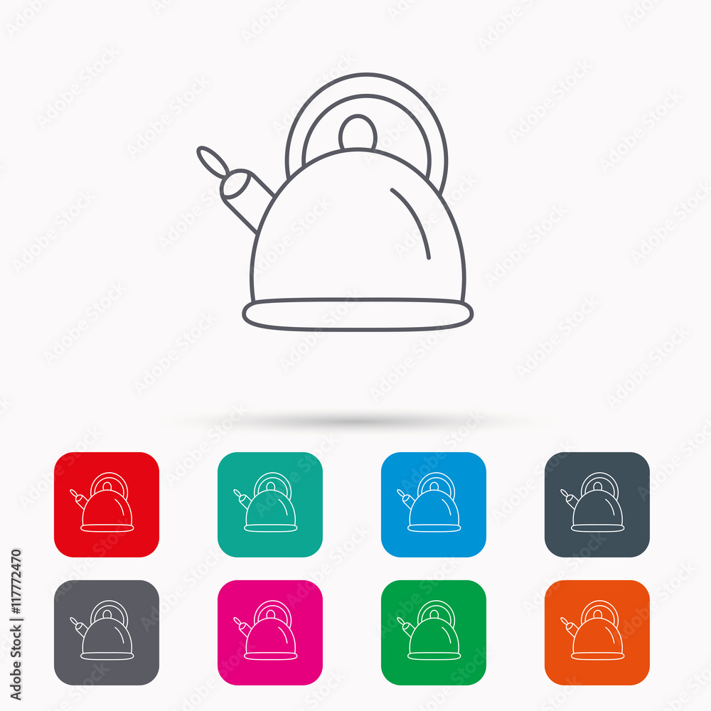 Teapot icon. Kitchen kettle sign. Teapot icon. Kitchen kettle sign.