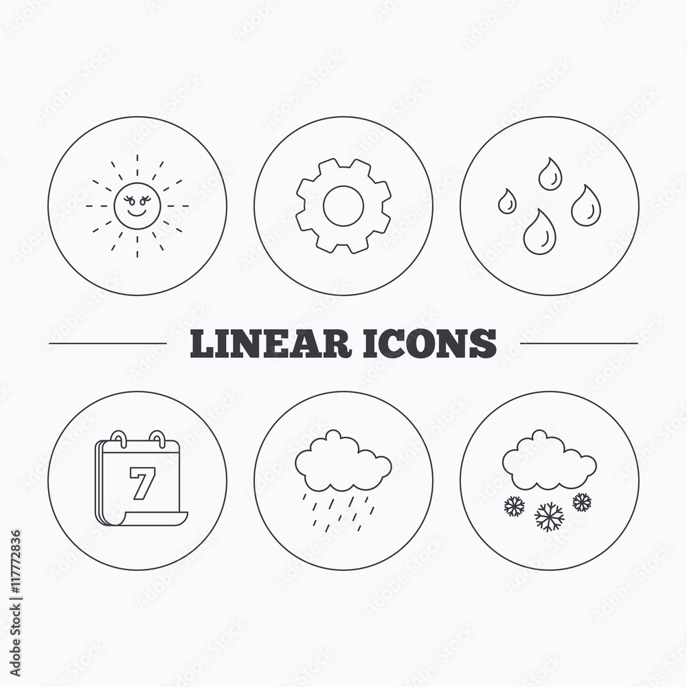 Weather, sun and rain icons. Snow. Weather, sun and rain icons. Snow.