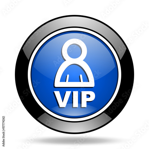 vip blue glossy icon