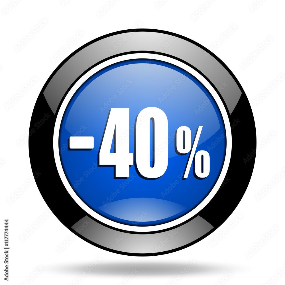 40 percent sale retail blue glossy icon 40 percent sale retail blue glossy icon