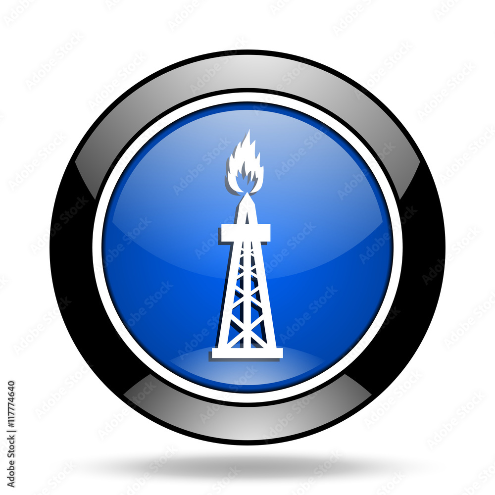 gas blue glossy icon