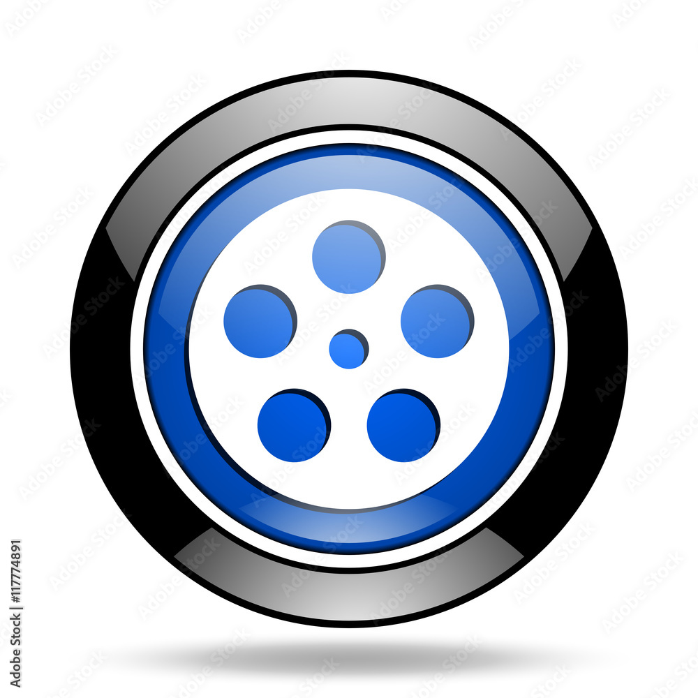 film blue glossy icon